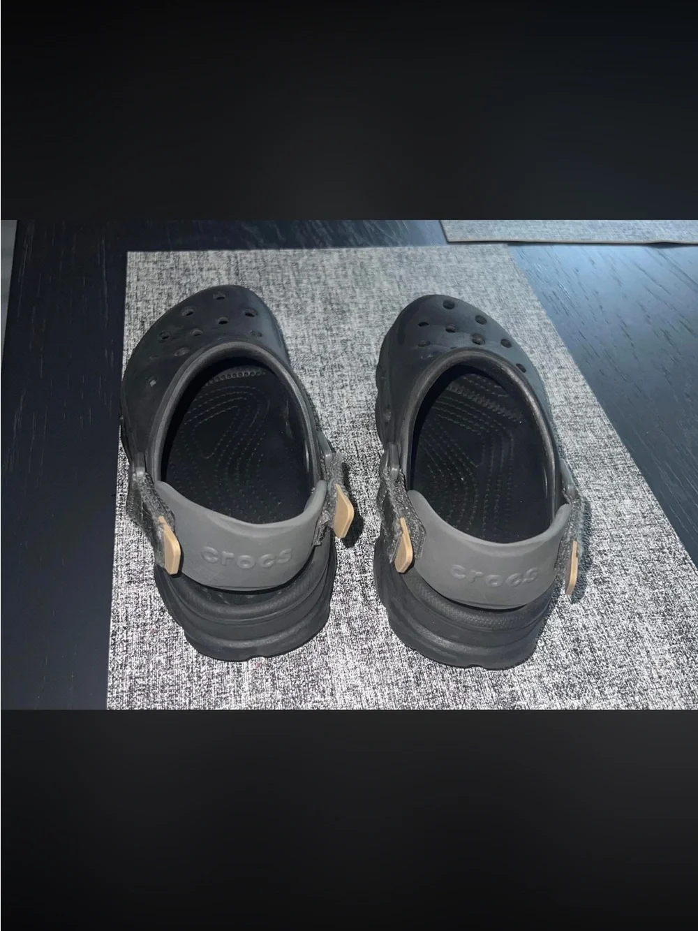 CROCS Kids Black Clog Sandals with Adjustable Heel Strap